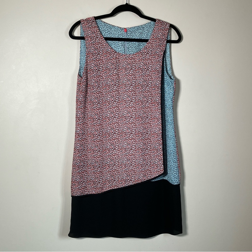 BCBG Max Azria dress Haley Tank asymmetrical shift layered colour block size 6